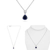 2.36CT DIAMOND & AAA SAPPPHIRE 14K WHITE GOLD PEAR SHAPE SOLITAIRE LOVE NECKLACE