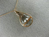 ESTATE .03CT DIAMOND 14K WHITE & ROSE GOLD 3D CLUSTER TEAR DROP FILIGREE PENDANT