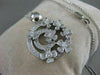 LARGE ESTATE 1.90CTW DIAMOND 14KT WHITE GOLD FLOWER CIRCLE PAVE PENDANT #19907