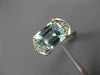 LARGE 3.32CT DIAMOND & AAA AQUAMARINE 14K 2 TONE GOLD TRIANGULAR ENGAGEMENT RING