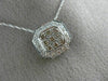 ESTATE .50CT WHITE & FANCY YELLOW DIAMOND 14K WHITE GOLD FILIGREE PENDANT #20803