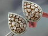 6.01CT WHITE & FANCY PINK DIAMOND 18K WHITE & ROSE GOLD 3D CLUSTER PEAR EARRINGS