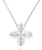.38CT DIAMOND 14KT WHITE GOLD 3D MARQUISE & ROUND 5 STONE FLOWER LOVE NECKLACE