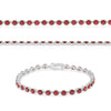 6.40CT DIAMOND & AAA RUBY 14KT WHITE GOLD ROUND CLASSIC ETERNITY TENNIS BRACELET