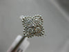 ESTATE WIDE .64CT DIAMOND 18K WHITE GOLD 4 STONE FILIGREE FLOWER SQUARE FUN RING