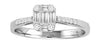ESTATE .45CT DIAMOND 18KT WHITE GOLD ROUND & BAGUETTE INVISIBLE FRIENDSHIP RING