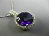 ESTATE LARGE 5.49CT DIAMOND & AMETHYST 14KT WHITE GOLD FILIGREE FLOATING PENDANT
