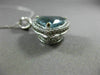 ESTATE LARGE 6.09CT DIAMOND & AQUAMARINE 14K WHITE GOLD 3D TRILLION HALO PENDANT