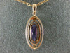 ESTATE 1.15CT DIAMOND & AAA AMETHYST 14KT ROSE GOLD 3D OVAL FILIGREE PENDANT