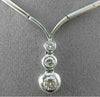 ESTATE .55CT DIAMOND 18KT WHITE GOLD FLOATING THREE STONE DROP NECKLACE #15056
