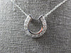 ESTATE .26CT DIAMOND 14KT WHITE GOLD CLASSIC HORSE SHOE LUCKY FUN PENDANT #26969