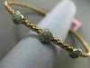 ESTATE .35CT DIAMOND 14KT WHITE & ROSE GOLD PAST PRESENT FUTURE BANGLE BRACELET