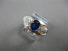 WIDE 1.58CT DIAMOND & AAA SAPPHIRE 14KT WHITE GOLD OVAL & ROUND ENGAGEMENT RING