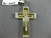 ESTATE EXTRA LARGE .35CT DIAMOND 14K WHITE & YELLOW GOLD 3D CROSS PENDANT #12474