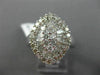 ESTATE LARGE 2.18CT ROUND & BAGUETTE DIAMOND 18KT WHITE GOLD 3D CLUSTER FUN RING