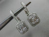 ESTATE LARGE .86CT DIAMOND 18KT WHITE GOLD 3D CLASSIC LEVERBACK HANGING EARRINGS