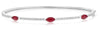 1.17CT DIAMOND & AAA RUBY 14KT WHITE GOLD MARQUISE 3 STONE CUFF BANGLE BRACELET