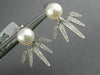 ESTATE .33CT DIAMOND & AAA SOUTH SEA PEARL 14KT WHITE GOLD SPIKE JACKET EARRINGS