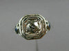 ANTIQUE .53CT DIAMOND & AAA SAPPHIRE 18K WHITE GOLD SQUARE ENGAGEMENT RING 26026