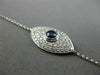 ESTATE WIDE .82CT DIAMOND & AAA SAPPHIRE 18K WHITE GOLD EVIL EYE LUCKY BRACELET