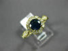 ESTATE 1.07CT DIAMOND & AAA SAPPHIRE 14K YELLOW GOLD FLOWER LEAF ENGAGEMENT RING