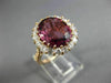ESTATE LARGE 7.30CT DIAMOND & AAA PINK TOURMALINE 18KT ROSE GOLD ENGAGEMENT RING