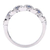 ESTATE WIDE 1.32CT DIAMOND & AAA SAPPHIRE 18KT WHITE GOLD SWIRL ANNIVERSARY RING