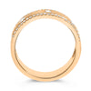 .28CT DIAMOND 14KT ROSE GOLD ROUND ETOILE 3 ROW MATTE & SHINY ANNIVERSARY RING