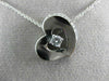 ESTATE .35CT DIAMOND 14KT WHITE GOLD 3D SOLITAIRE FLOATING HEART PENDANT #16921