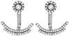 ESTATE .58CT DIAMOND 14KT WHITE GOLD 3D CLUSTER ANCHOR FLOWER HANGING EARRINGS