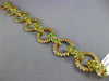 ANTIQUE WIDE AAA EMERALD 18KT YELLOW GOLD FILIGREE ROUND CIRCLE BRACELET #20950