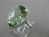 ESTATE 8.40CT DIAMOND & AAA GREEN AMETHYST 14KT WHITE GOLD PEAR HALO RING #21605