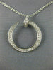 ESTATE .45CT DIAMOND 18KT WHITE GOLD 3D GRADUATING CIRCLE OF LIFE NAIL NECKLACE