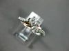 ESTATE .65CT DIAMOND 14KT WHITE & ROSE GOLD 3D TWO STONE SIDE BY SIDE LOVE RING