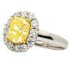 LARGE 4.72CT WHITE & FANCY YELLOW DIAMOND 18K TWO TONE GOLD 3D ENGAGEMENT RING