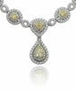 ESTATE WIDE 31.16CT WHITE & FANCY DIAMOND 18K 2 TONE GOLD OVAL ETERNITY NECKLACE