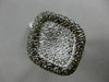 ESTATE LARGE 2.77CT WHITE CHOCOLATE FANCY DIAMOND 14K WHITE GOLD SQUARE FUN RING