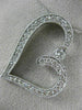 ANTIQUE 1.05CT DIAMOND 14KT WHITE GOLD 3D FILIGREE MILGRAIN HEART PENDANT #17756