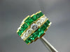 LARGE 3.32CT DIAMOND & AAA EMERALD 14KT WHITE GOLD ROUND & PRINCESS PYRAMID RING