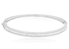 ESTATE 1.65CT DIAMOND 14K WHITE GOLD ROUND & BAGUETTE 3 ROW CUFF BANGLE BRACELET