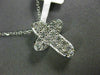ANTIQUE .40CT ROUND DIAMOND 14KT WHITE GOLD CLASSIC FLOATING CROSS PENDANT #1894