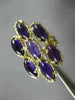 ANTIQUE LARGE 10CT DIAMOND & AAA AMETHYST 14K YELLOW GOLD MULTI OVAL RING #26404