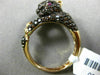 ESTATE 1.37CT ORANGE SAPPHIRE & RUBY 18KT ROSE GOLD 3D HAPPY BABY TIGER FUN RING