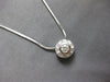 ESTATE .55CT DIAMOND 14K WHITE GOLD SOLITAIRE HALO BEZEL FLOATING PENDANT #27959