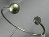 ESTATE .14CT BLACK DIAMOND & AAA TAHITIAN PEARL 18KT BLACK GOLD BANGLE BRACELET