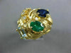 ANTIQUE LARGE 3.08CT DIAMOND & AAA MULTI GEM 14KT YELLOW GOLD 3D RING #17769