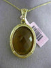 ESTATE LARGE 20.0CT AAA CITRINE 14KT YELLOW GOLD WOVEN FILIGREE FLOATING PENDANT