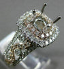 ESTATE LARGE .92CT DIAMOND 14KT WHITE & ROSE GOLD 3D SEMI MOUNT ENGAGEMENT RING