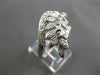 ANTIQUE WIDE .60CT OLD MINE DIAMOND 14K WHITE GOLD FILIGREE LEAF FUN RING #21792
