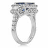 EGL CERTIFIED LARGE 6CT DIAMOND & AAA SAPPHIRE PLATINUM 3 STONE ENGAGEMENT RING